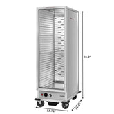 33 in. Commercial Non-Insulated Heated Holding Cabinet with 36-Pan Capacity and Glass Door in Silver (KM-CH36-SNGL)
